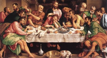 La Última Cena religioso Jacopo da Ponte religioso Jacopo Bassano religioso cristiano Pinturas al óleo